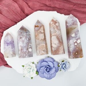 Flower Agate Amethyst Crystal Towers New Beginnings